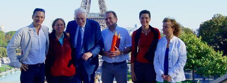 23 septembre 2015  Jean-Daniel TEMPLIER accompagn&eacute; de C&eacute;line PILATI,Pr Christian CABROL,Christophe BESSE, Sophie TEMPLIER et Florence BACHELIER