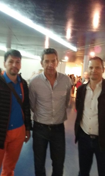 avec Michel Cymes et  l'artiste Pascal Nottin