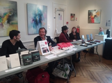 Partage littéraire avec Alexandre MOIX et Claude PINAULT expo art&Co.m avril 2018