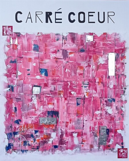 CARRE COEUR acrylique 100 X 81